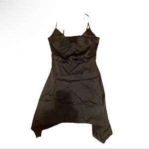 Commense Satin Slip Dress‎ Small Goth Fairygoth Sharkbite Hem NEW